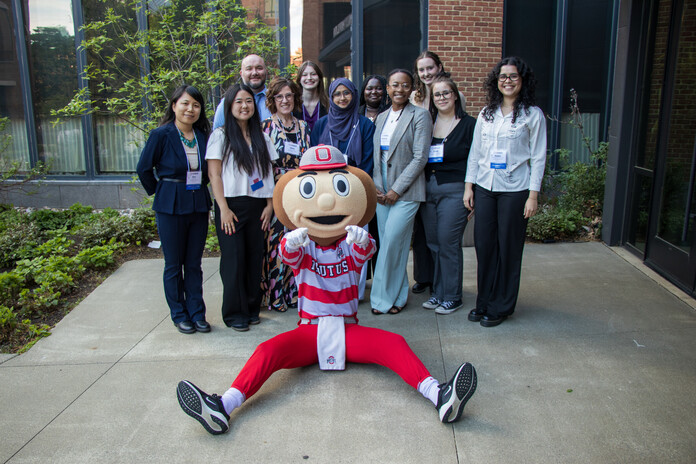 OAGE students and members with Brutus Buckeye